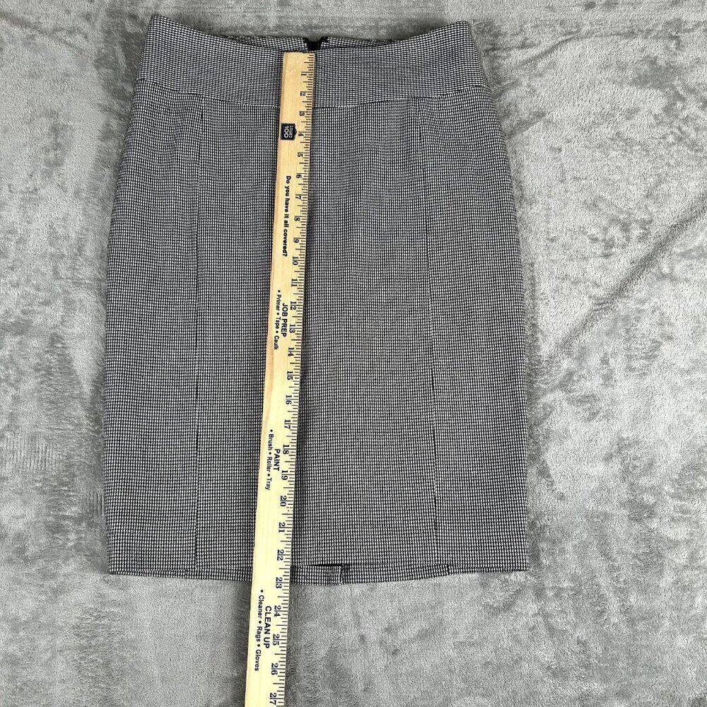 Express Design Studio Pencil Skirt Size 2 Button Back Black White Houndstooth - Picture 4 of 8